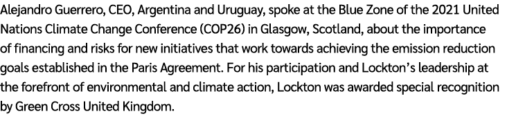 Alejandro Guerrero, CEO, Argentina and Uruguay, spoke at the Blue Zone of the 2021 United Nations Climate Change Conf...